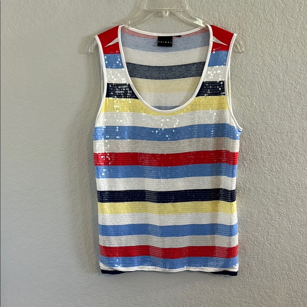 Striped Sequin Tank Top